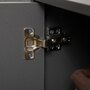 HOMCOM Buffet 2 portes 2 étagères 3 tiroirs design scandinave panneaux particules gris aspect bois clair