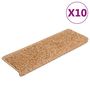 Voir la diapositive 2 : VIDAXL Tapis d'escalier 10 pcs 65x21x4 cm Beige