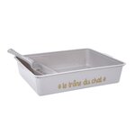 Paris Prix Bac à Litière & Pelle  Chat  42cm Gris