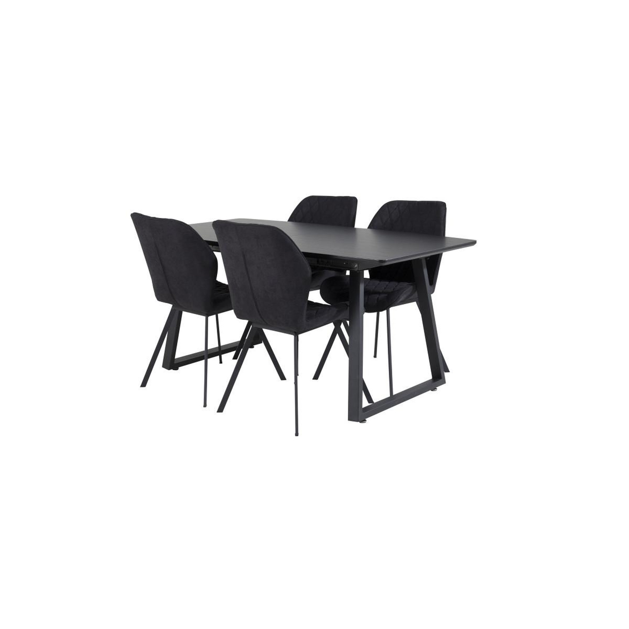 Voir la diapositive 3 : Paris Prix Ensemble table à manger extensible & 4 chaises  inca & gemma  160-200cm noir