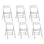 ID MARKET Lot de 6 chaises pliantes KITY blanches en PU