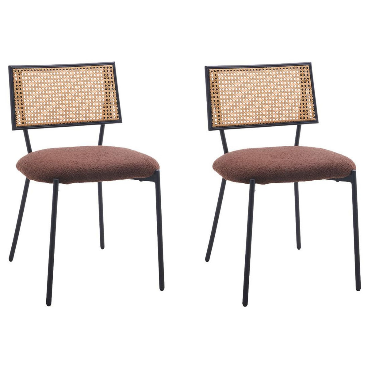 LISA DESIGN Luciano - lot de 2 chaises - en tissu bouclette