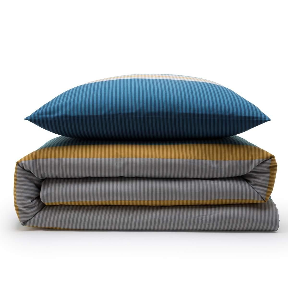 FUTURE HOME Parure de lit 2 personnes rayé en coton 57 fils