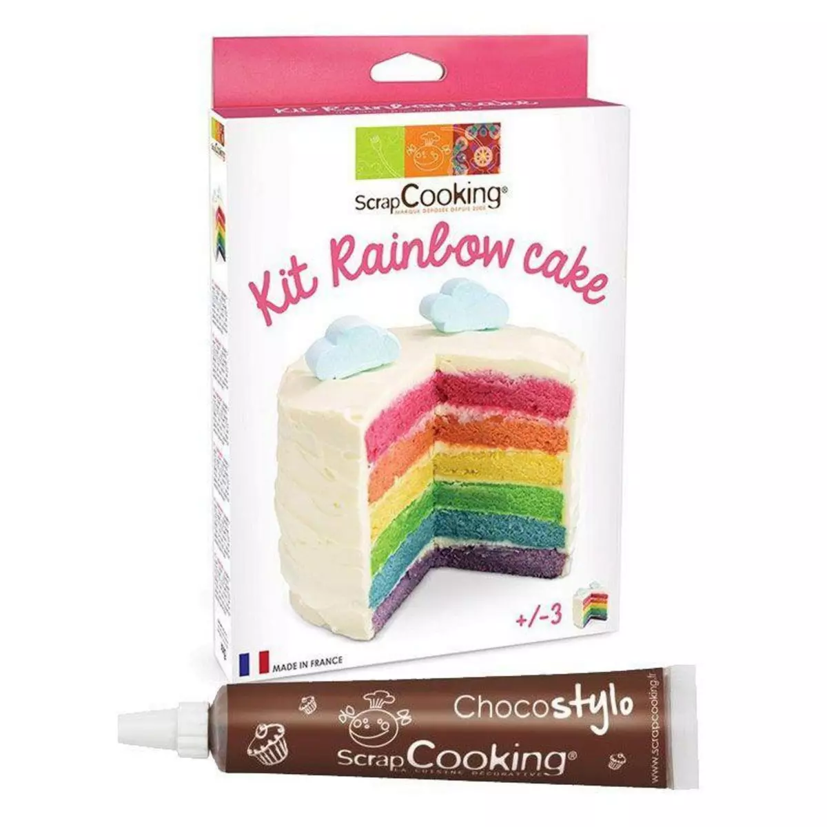 SCRAPCOOKING Kit Rainbow Cake + 1 Stylo chocolat