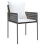 Voir la diapositive 3 : VIDAXL Chaises de jardin et coussins lot de 4 marron 54x61x83 cm rotin