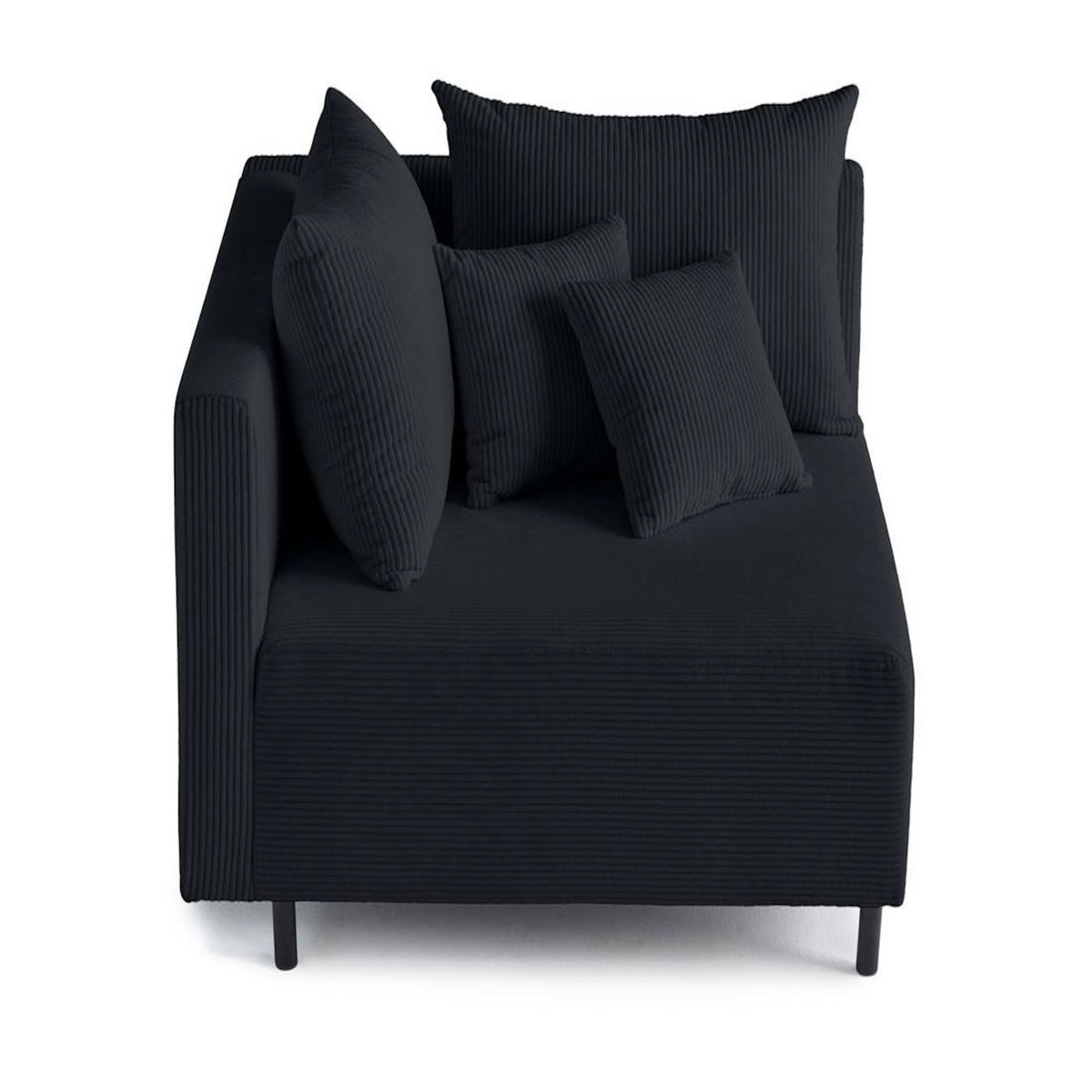 LISA DESIGN Edinburg - module d'assise d'angle gauche - en velours côtelé
