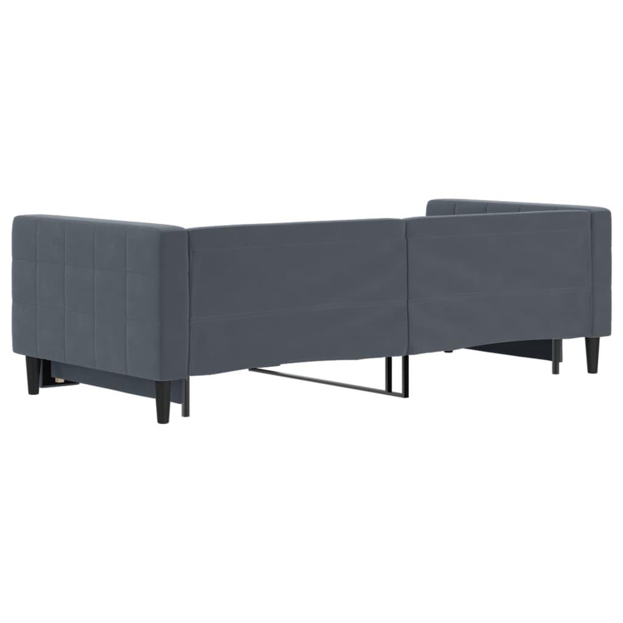 Voir la diapositive 5 : VIDAXL Lit de jour avec gigogne sans matelas gris fonce 90x200 cm
