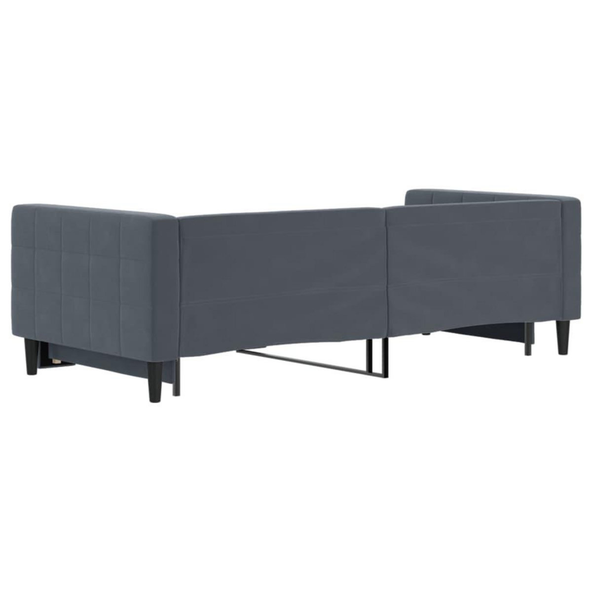 VIDAXL Lit de jour avec gigogne sans matelas gris fonce 90x200 cm