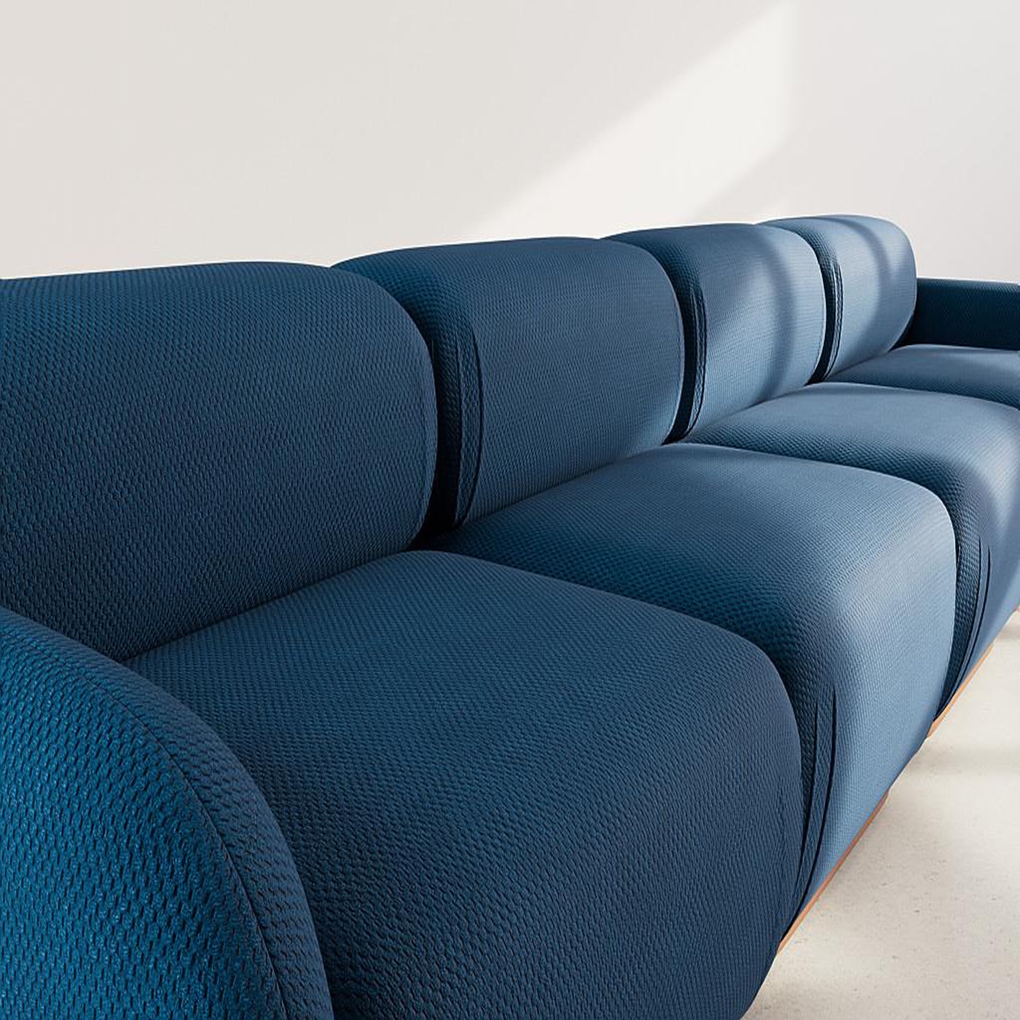 Voir la diapositive 5 : LISA DESIGN Penelope - canapé droit modulable 4 places en velours texturé