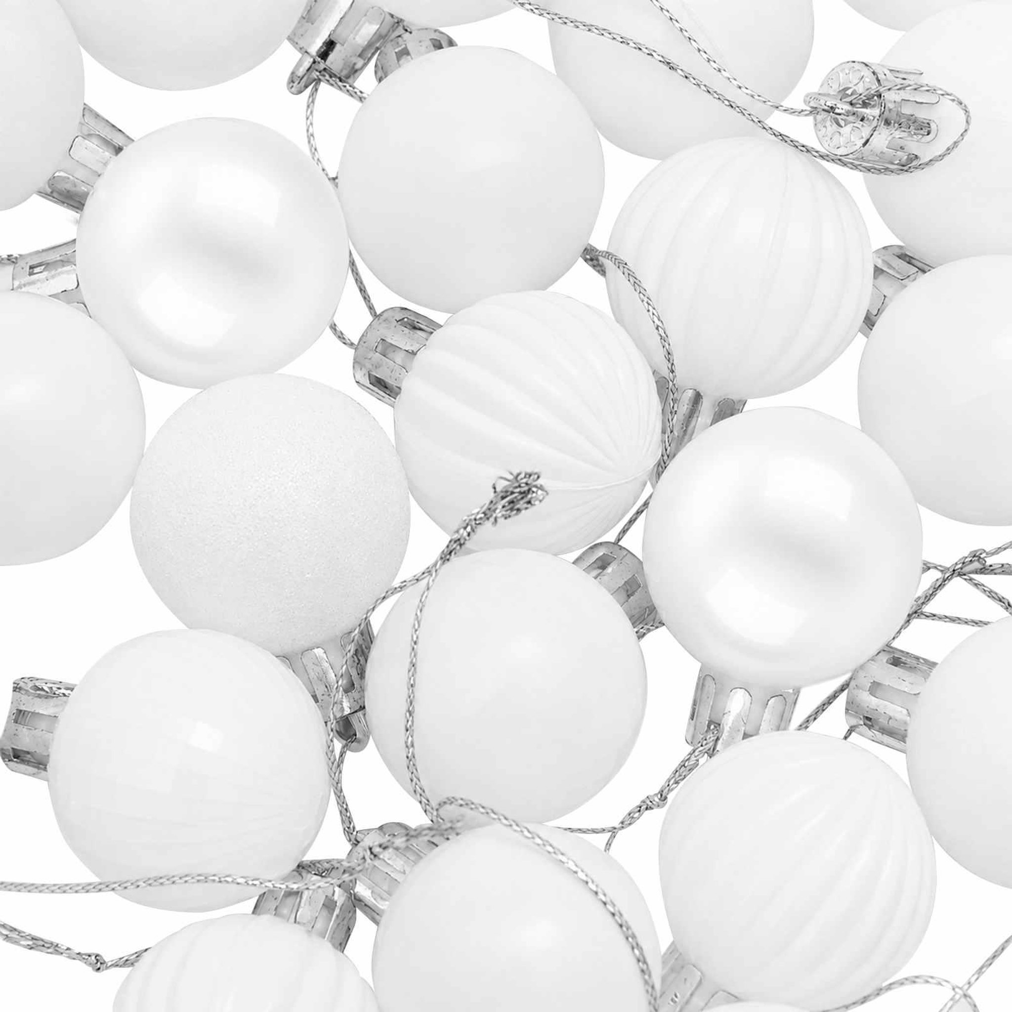 Voir la diapositive 6 : VIDAXL Ensemble de boules de Noël 150 pc Blanc Diam. 3 cm Polystyrene