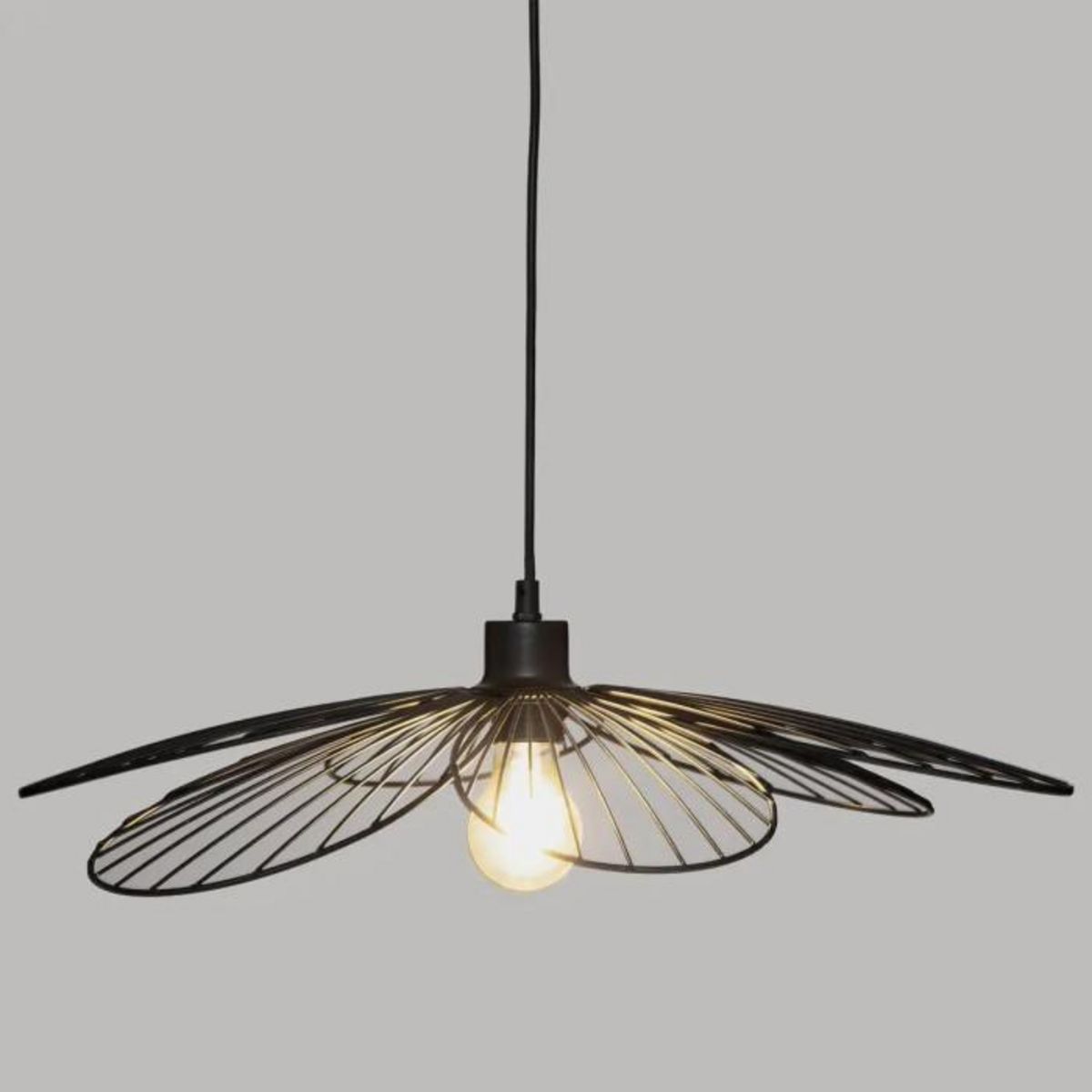 ATMOSPHERA Lampe Suspension en Métal  Fleur  90cm Noir
