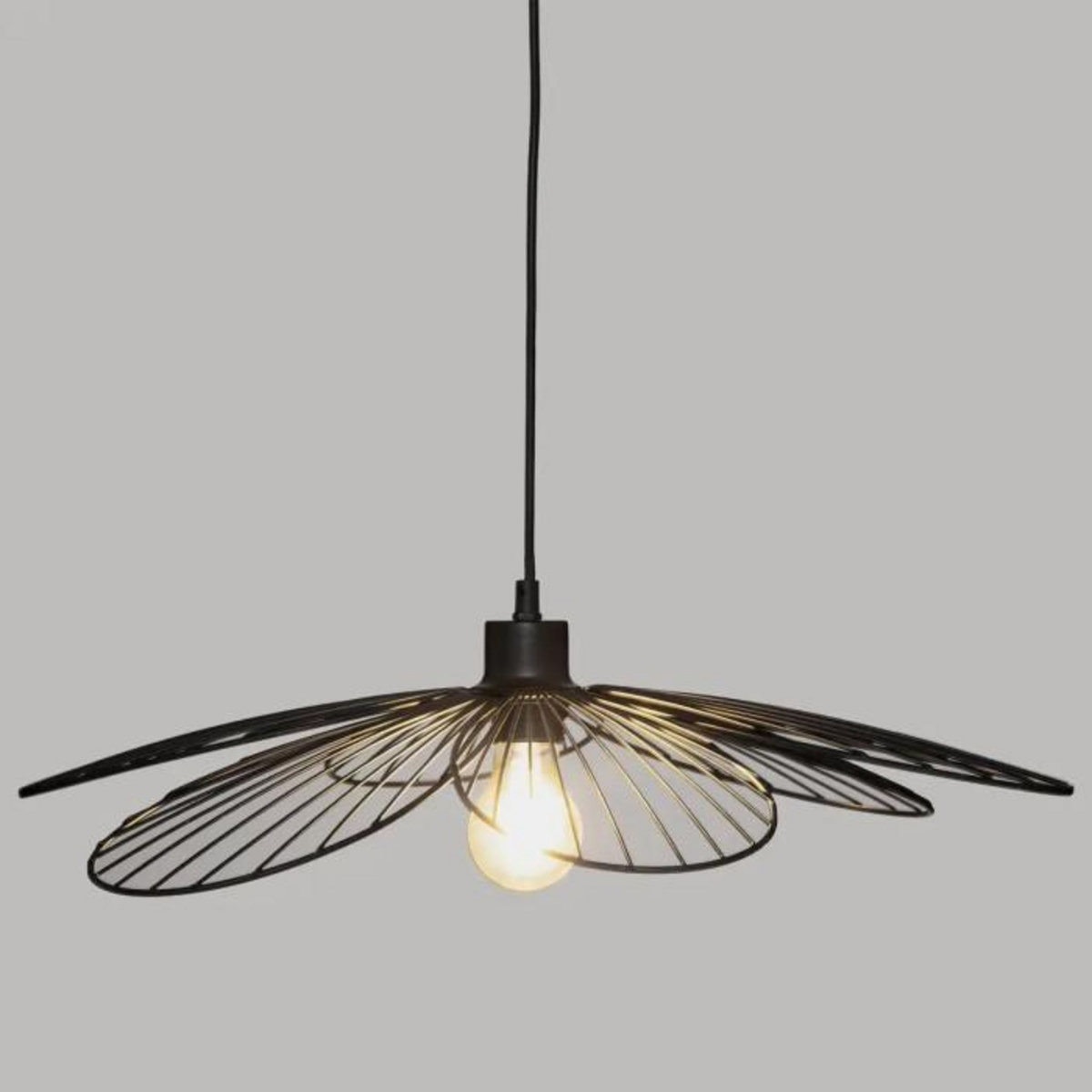 ATMOSPHERA Lampe Suspension en Métal  Fleur  90cm Noir