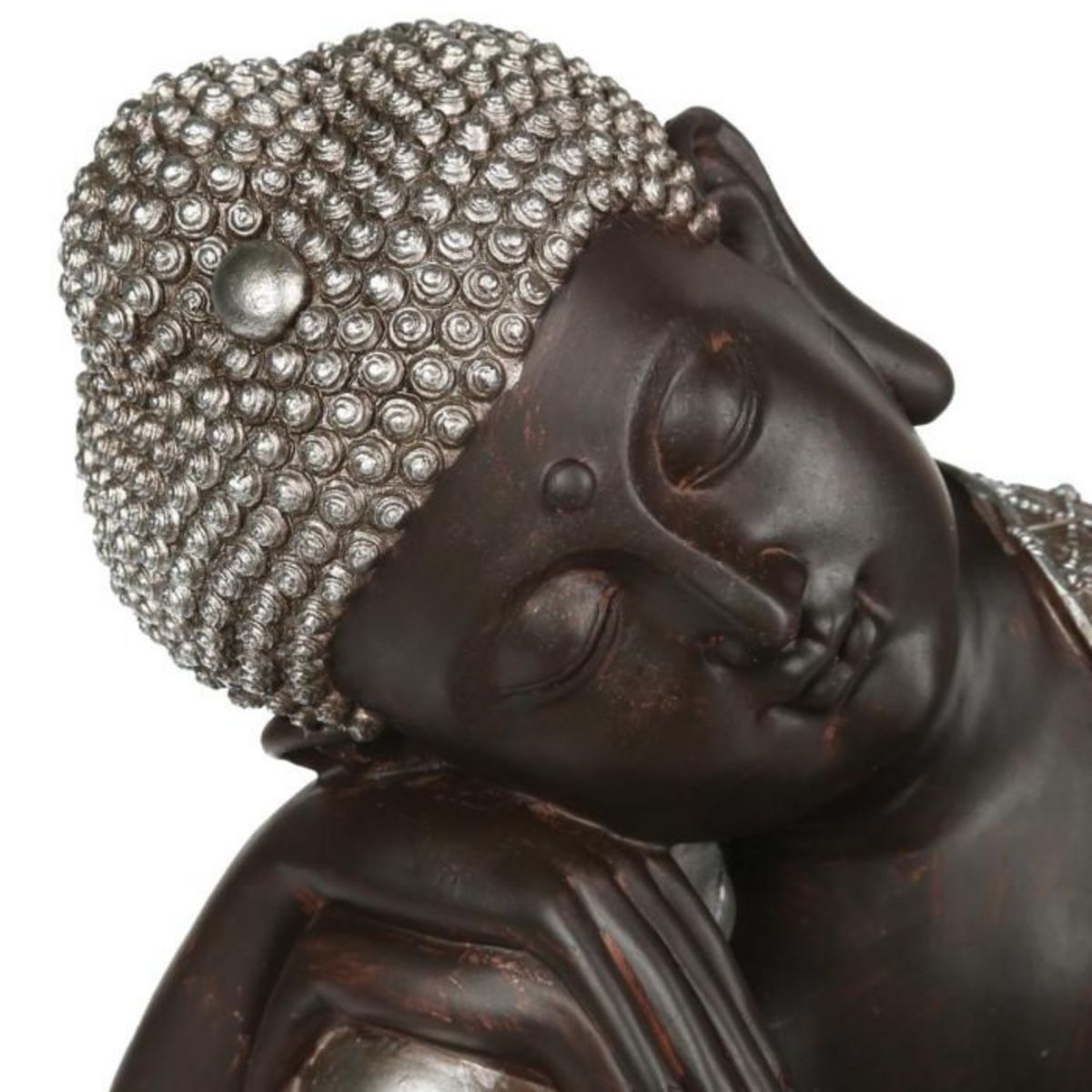 ATMOSPHERA Statue Déco  Bouddha  35cm Naturel & Argent