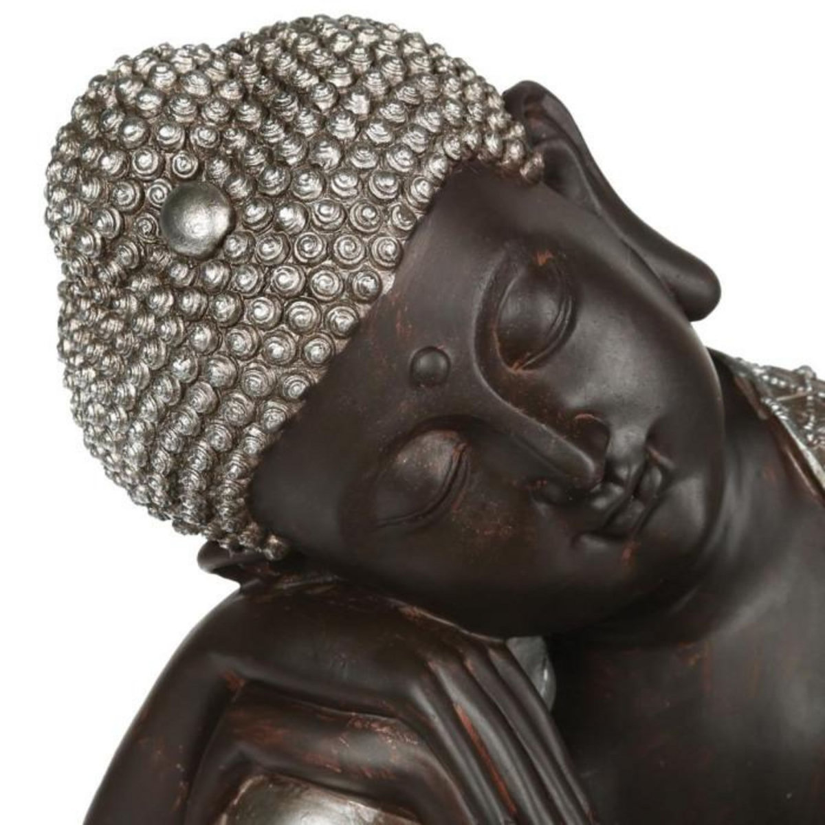 ATMOSPHERA Statue Déco  Bouddha  35cm Naturel & Argent