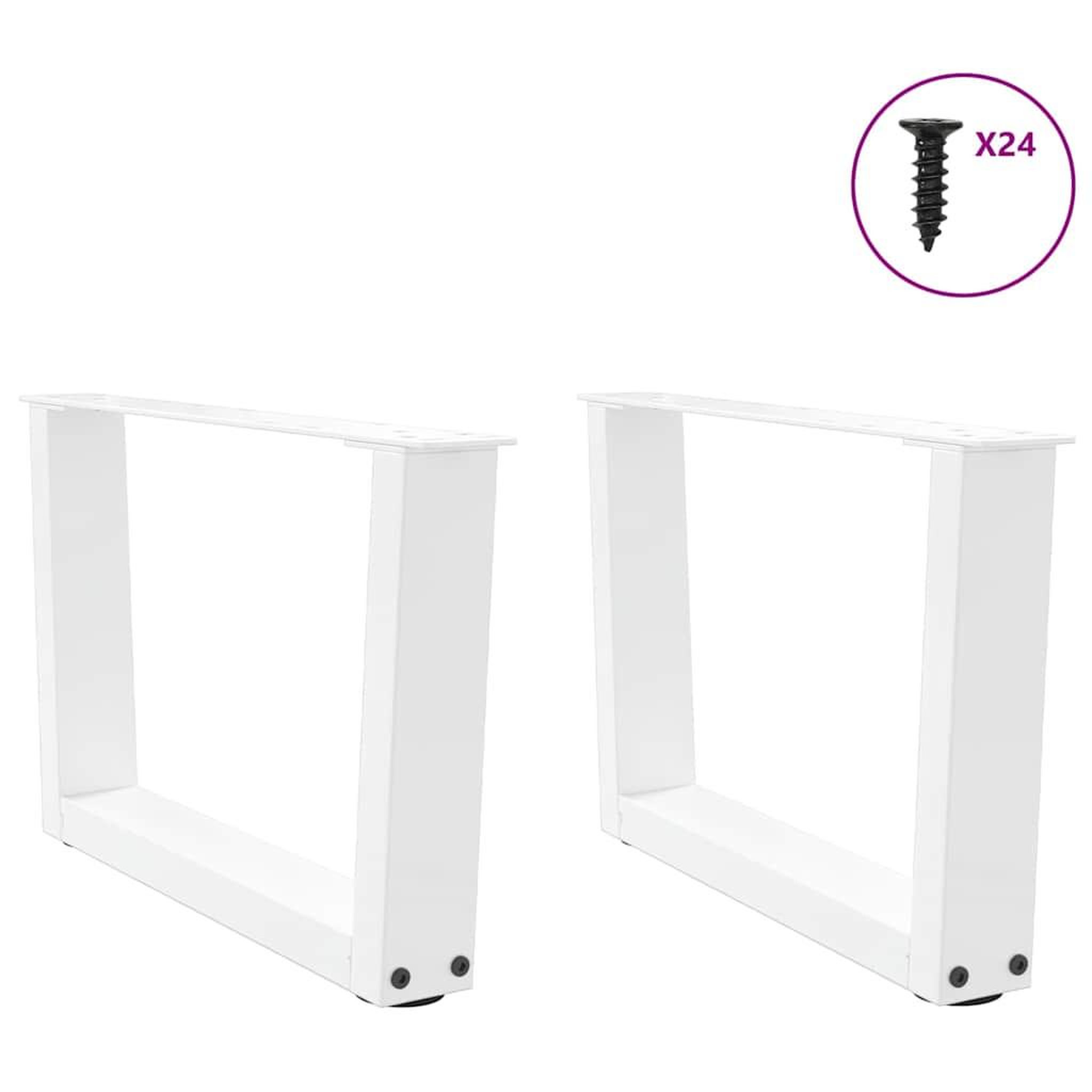 Voir la diapositive 3 : VIDAXL Pieds de table a manger forme V 2pcs blanc 50x(30-31,3)cm acier
