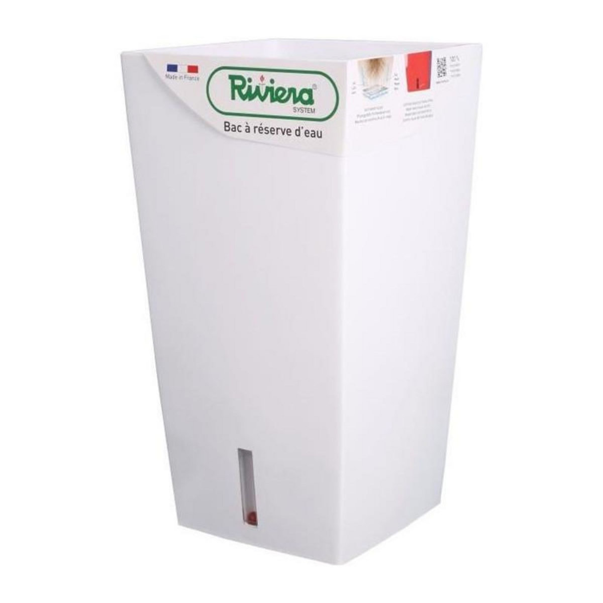 Riviera RIVIERA Pot de fleurs carré Eva New en plastique - 28 x 28 x H 52 cm - 31 L - Blanc