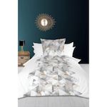 SOLEIL D'OCRE Parure housse de couette en coton 140x200 cm NORDIQUE blanc