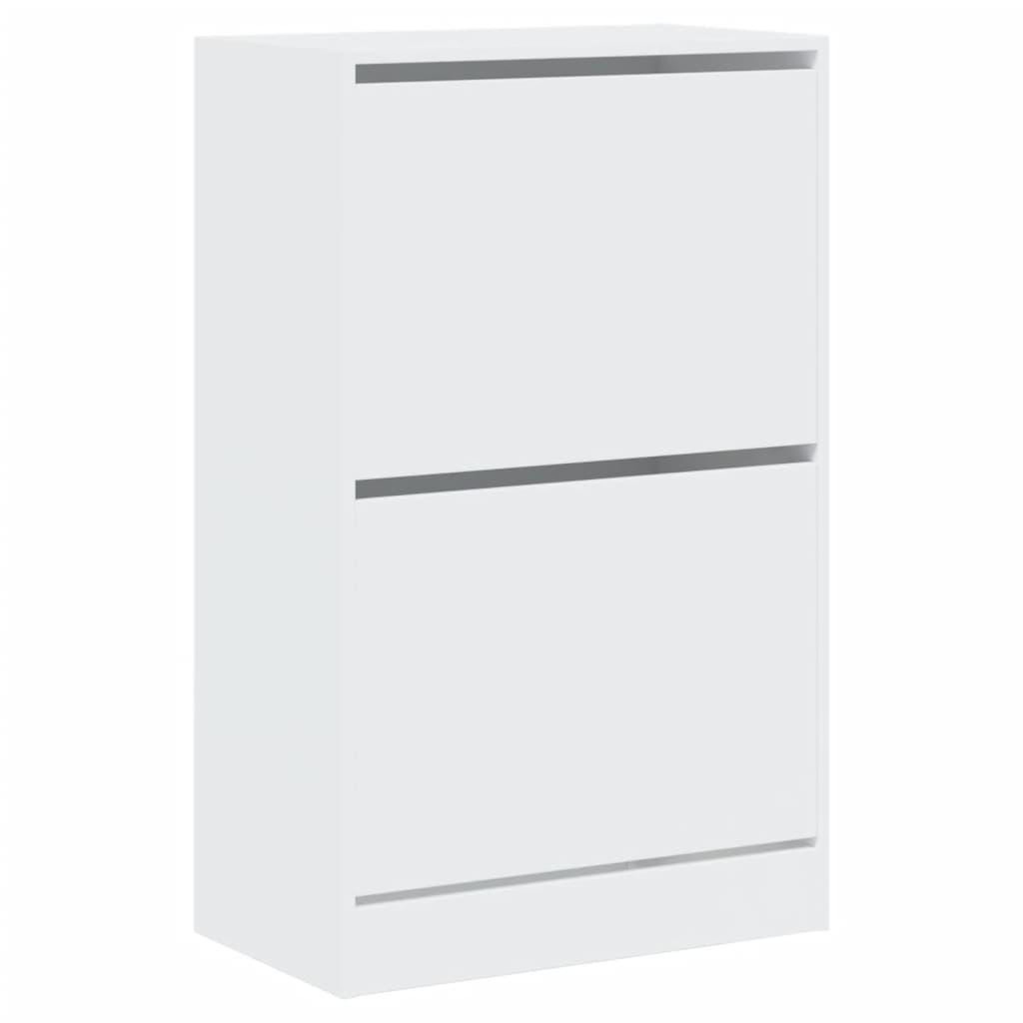 Voir la diapositive 4 : VIDAXL Armoire a chaussures blanc 60x34x96,5 cm bois d'ingenierie