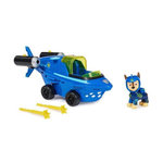 PAW PATROL La Pat' Patrouille - Chase - Véhicule + Figurines - La Pat' Patrouille Aqua Pups - Des 3 ans
