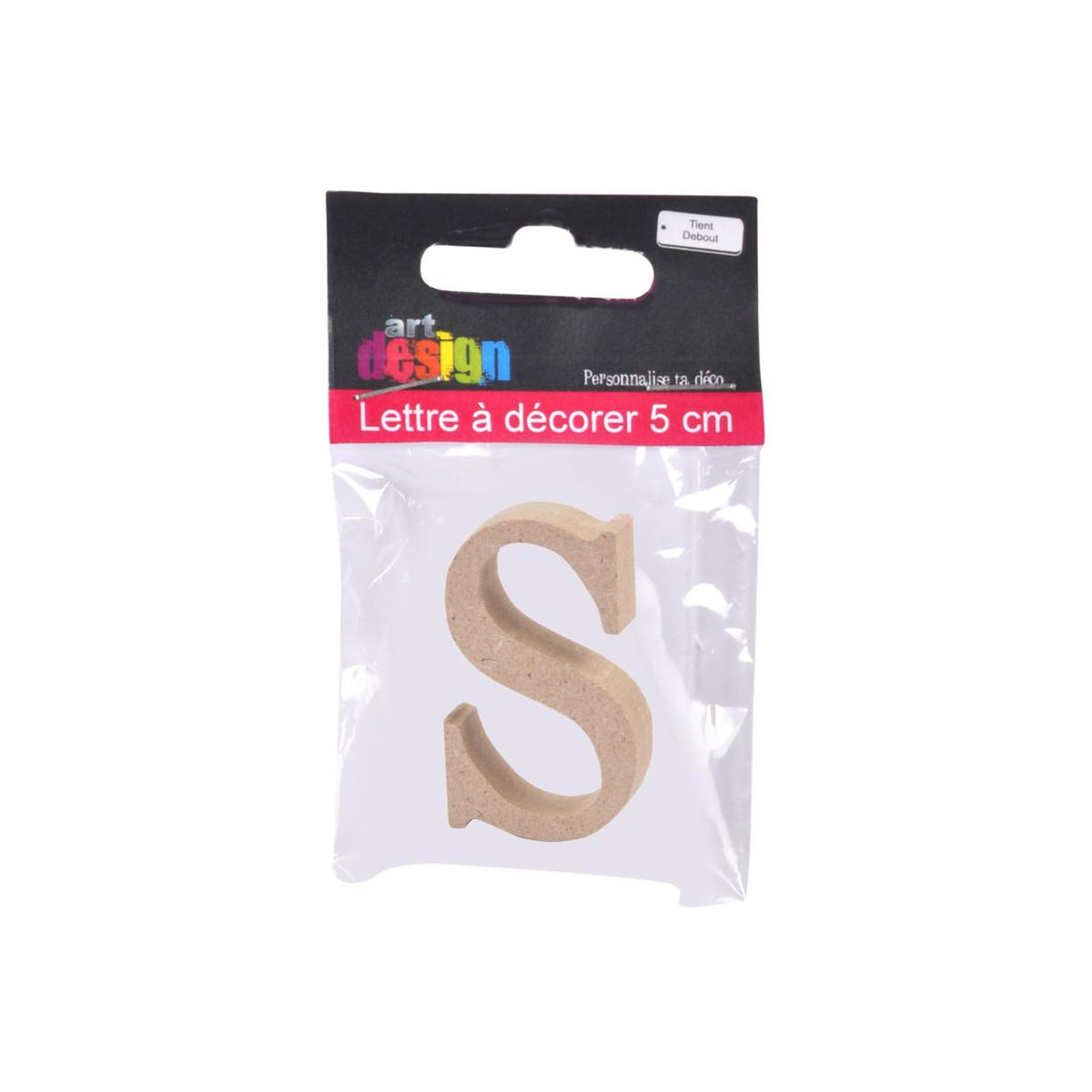 Voir la diapositive 2 : HOMEA Lettre à Décorer  S  5cm Naturel