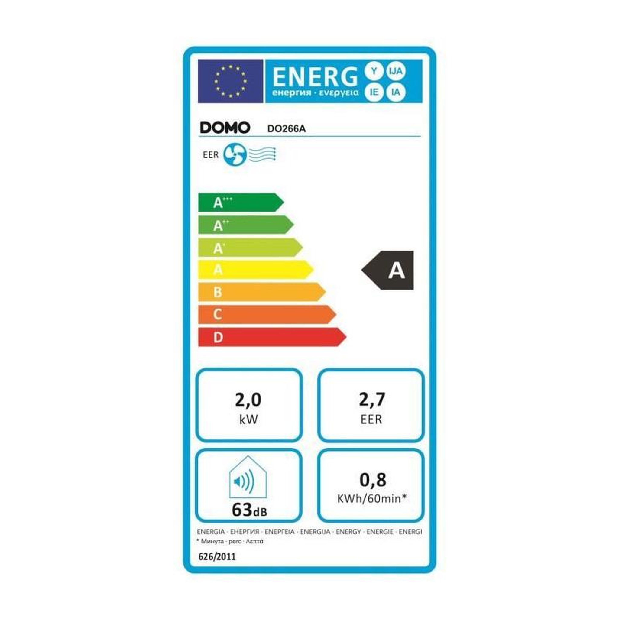 Voir la diapositive 4 : Domo Climatiseur mobile - DOMO - DO266A - 960 W