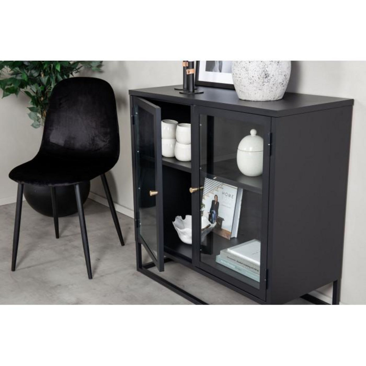 Paris Prix Vitrine 2 Portes  Bakal  85cm Noir