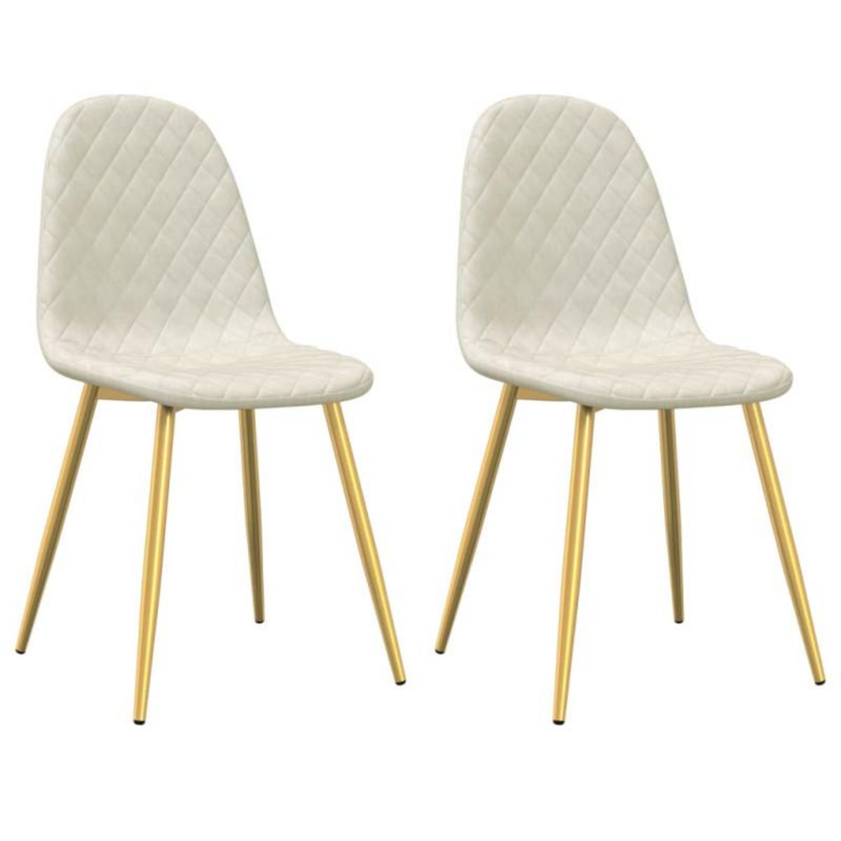 VIDAXL Chaises à manger lot de 2 crème velours