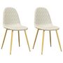 Voir la diapositive 2 : VIDAXL Chaises à manger lot de 2 crème velours