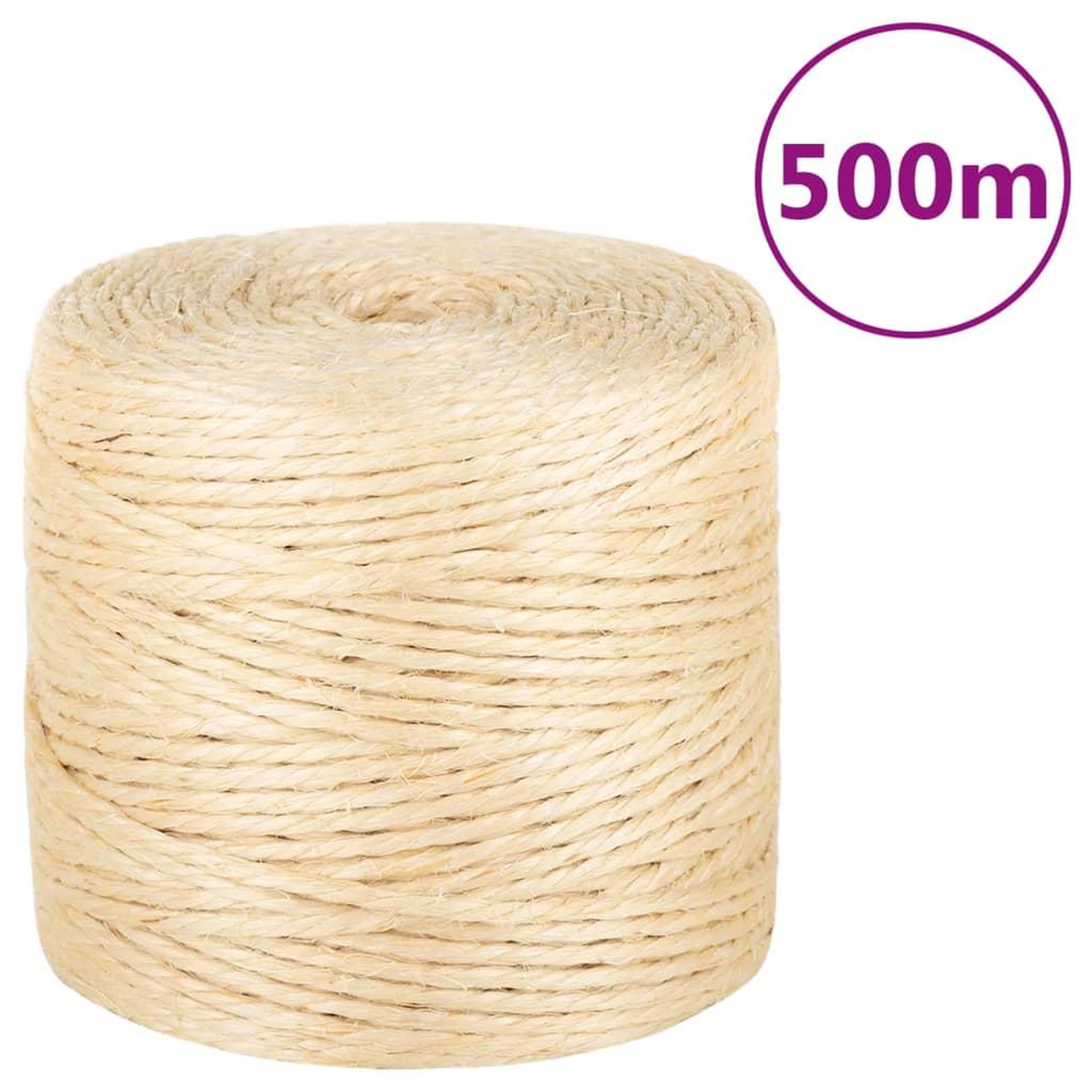 VIDAXL Corde 100 % sisal 4 mm 500 m