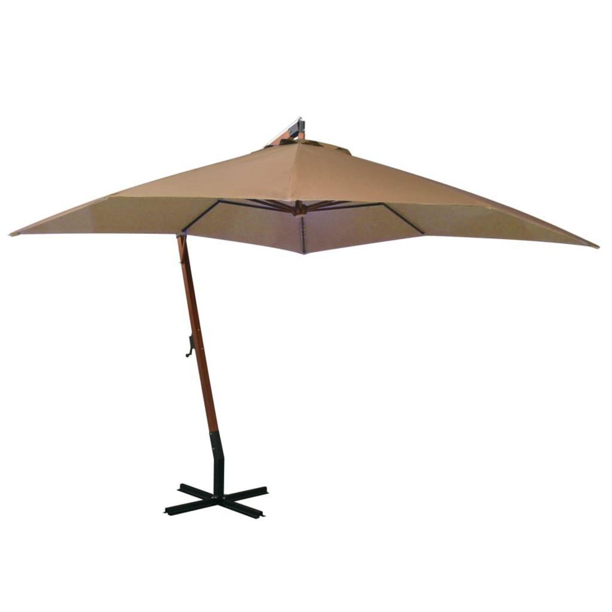 VIDAXL Parasol de jardin suspendu avec mat Taupe bois de sapin massif
