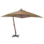 VIDAXL Parasol de jardin suspendu avec mat Taupe bois de sapin massif