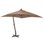 Voir la diapositive 1 : VIDAXL Parasol de jardin suspendu avec mat Taupe bois de sapin massif