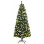 Voir la diapositive 1 : HOMCOM Sapin de Noël artificiel lumineux LED x 250 blanc chaud 30 pommes de pin H. 180 cm 703 branches vert effet neige