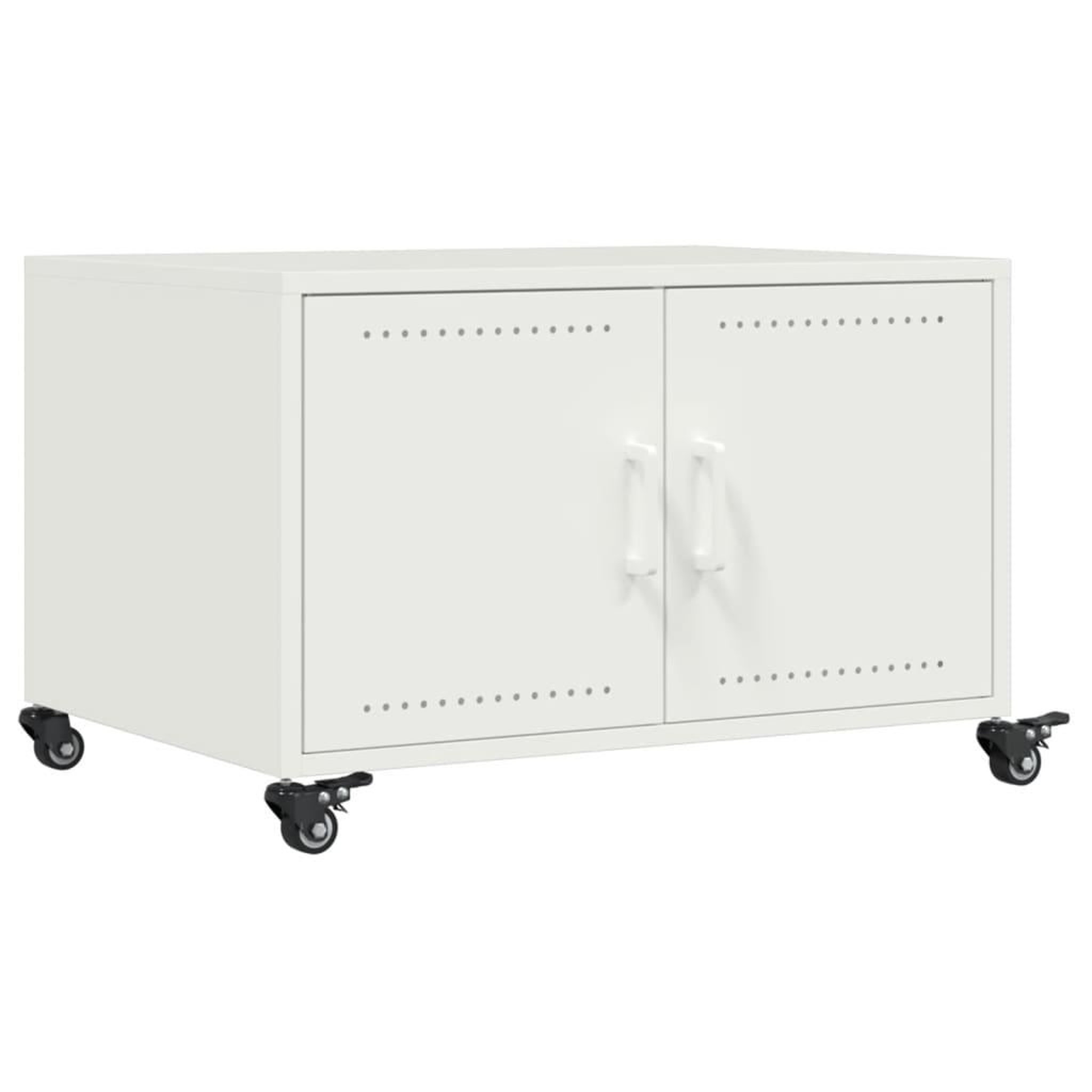 Voir la diapositive 2 : VIDAXL Table basse blanc 68x50x43,5 cm acier