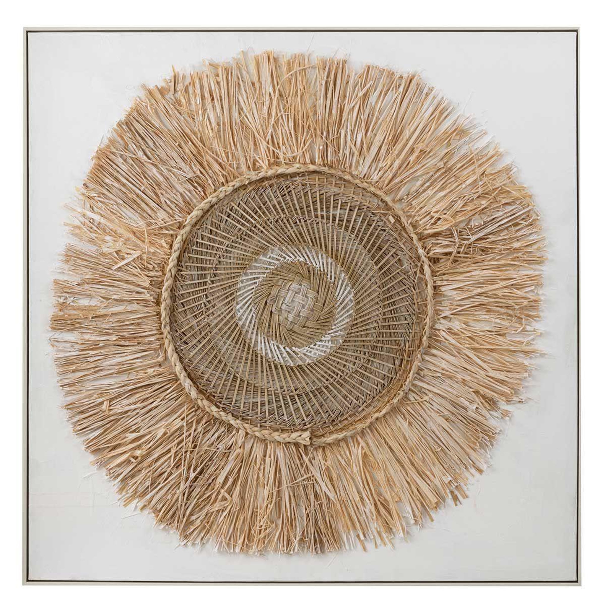 J-LINE Tableau déco cercle  ibiza  100x100cm naturel