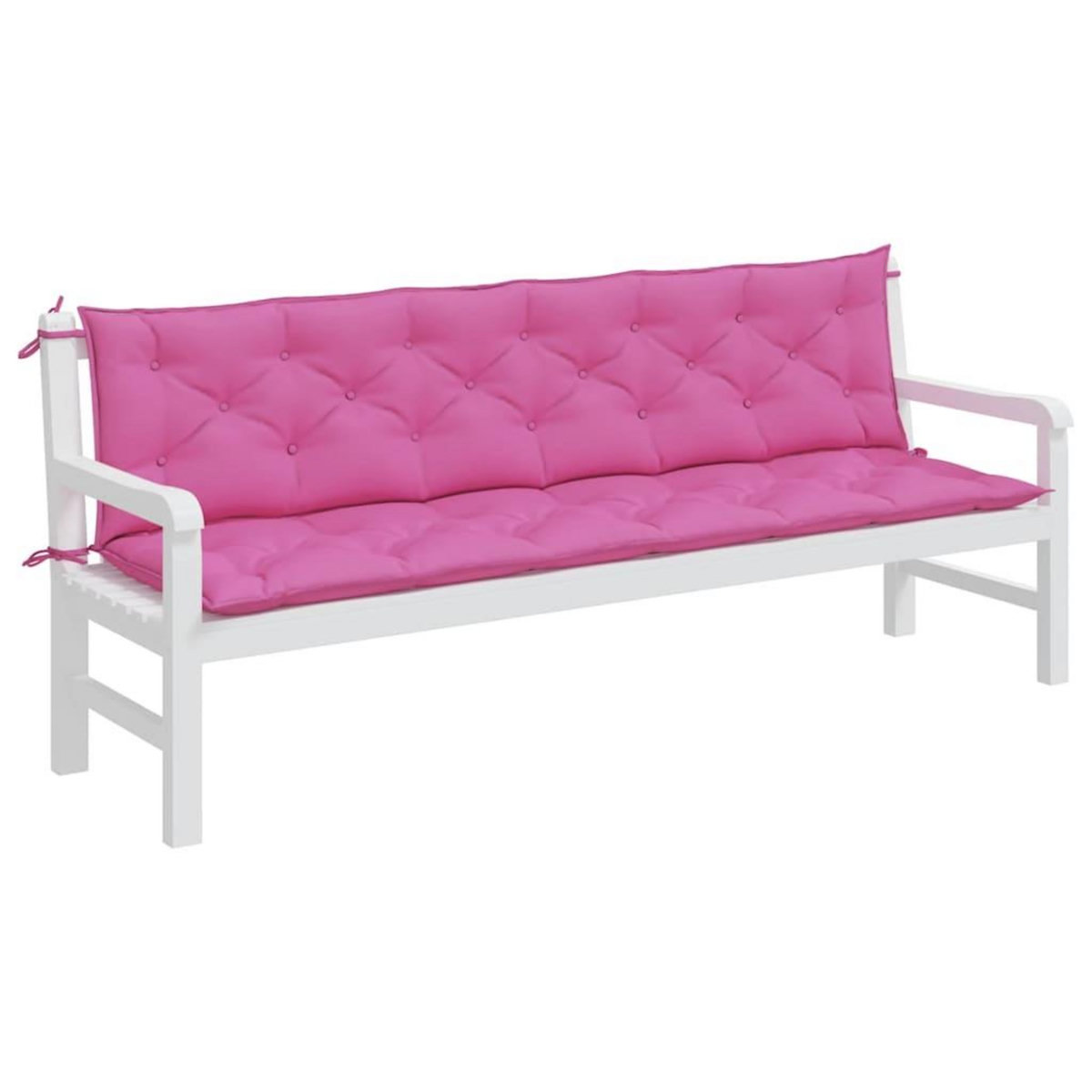 VIDAXL Coussins de banc de jardin lot de 2 rose 200x50x7 cm tissu