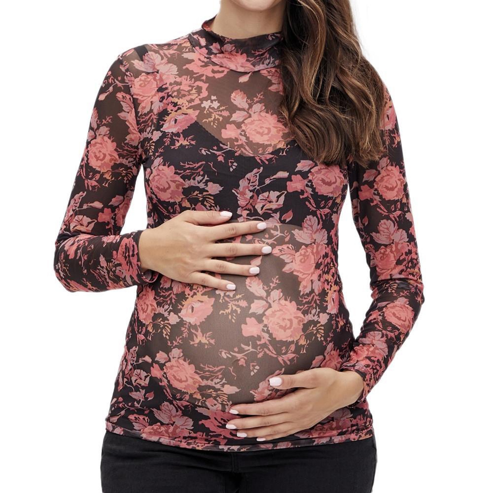 Voir la diapositive 1 : MAMALICIOUS Top Noir/Rouge Femme Mamalicious Sharon