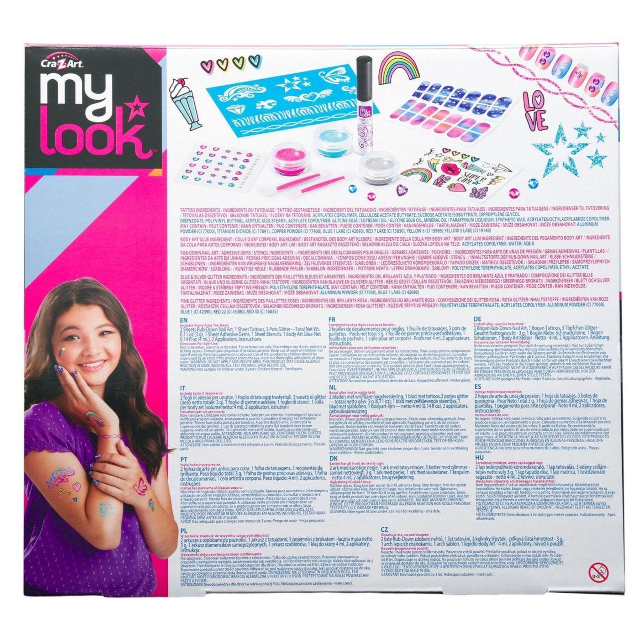 Voir la diapositive 5 : Lexibook Kit de Tatouages Brillants et Nail Art Pailletés
