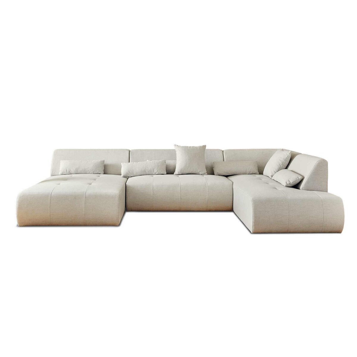 LISA DESIGN Onyx - canapé panoramique d'angle droit 7 places - en tissu