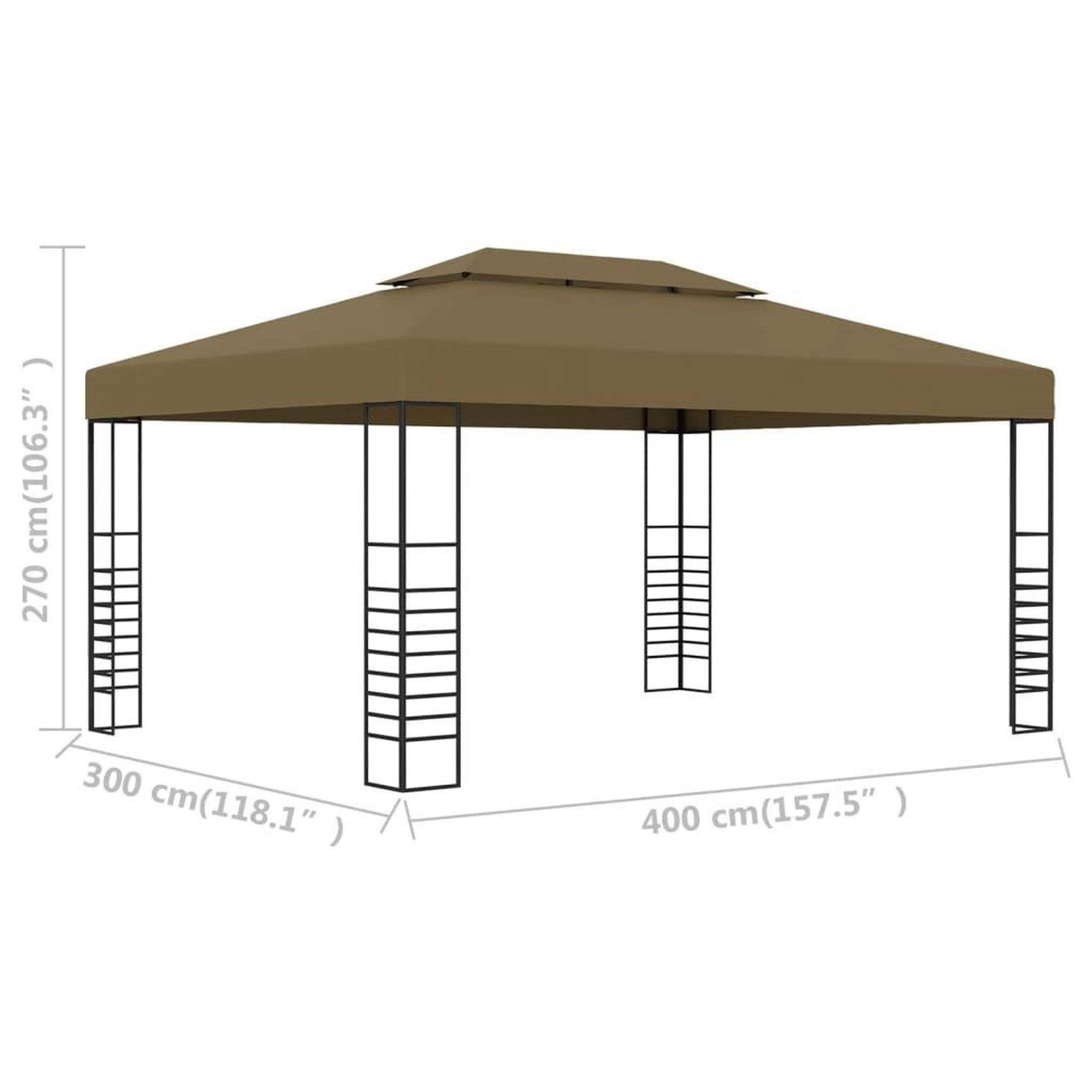 Voir la diapositive 6 : VIDAXL Chapiteau 3x4 m Taupe 180 g/m²