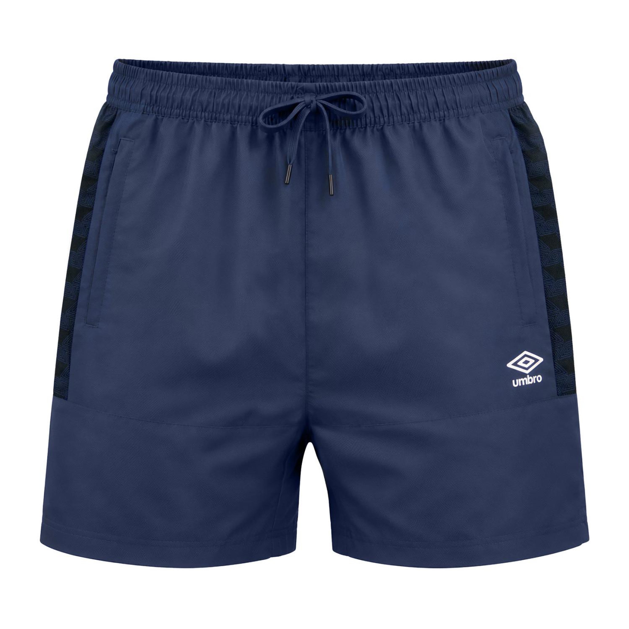 UMBRO Short long homme bi-matière avec poches et cordon serrage 1224710. Coloris disponibles : Bleu