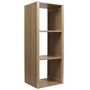 Voir la diapositive 4 : The Home Deco Factory Etagère de rangement 3 cases Saulk en bois - Marron