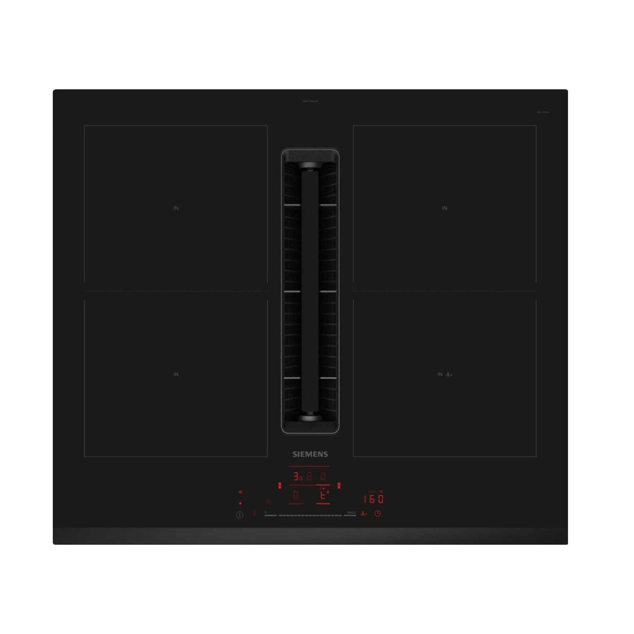 Siemens Table de cuisson aspirante induction 59cm 4 feux 7400w noir - ED631HQ26E