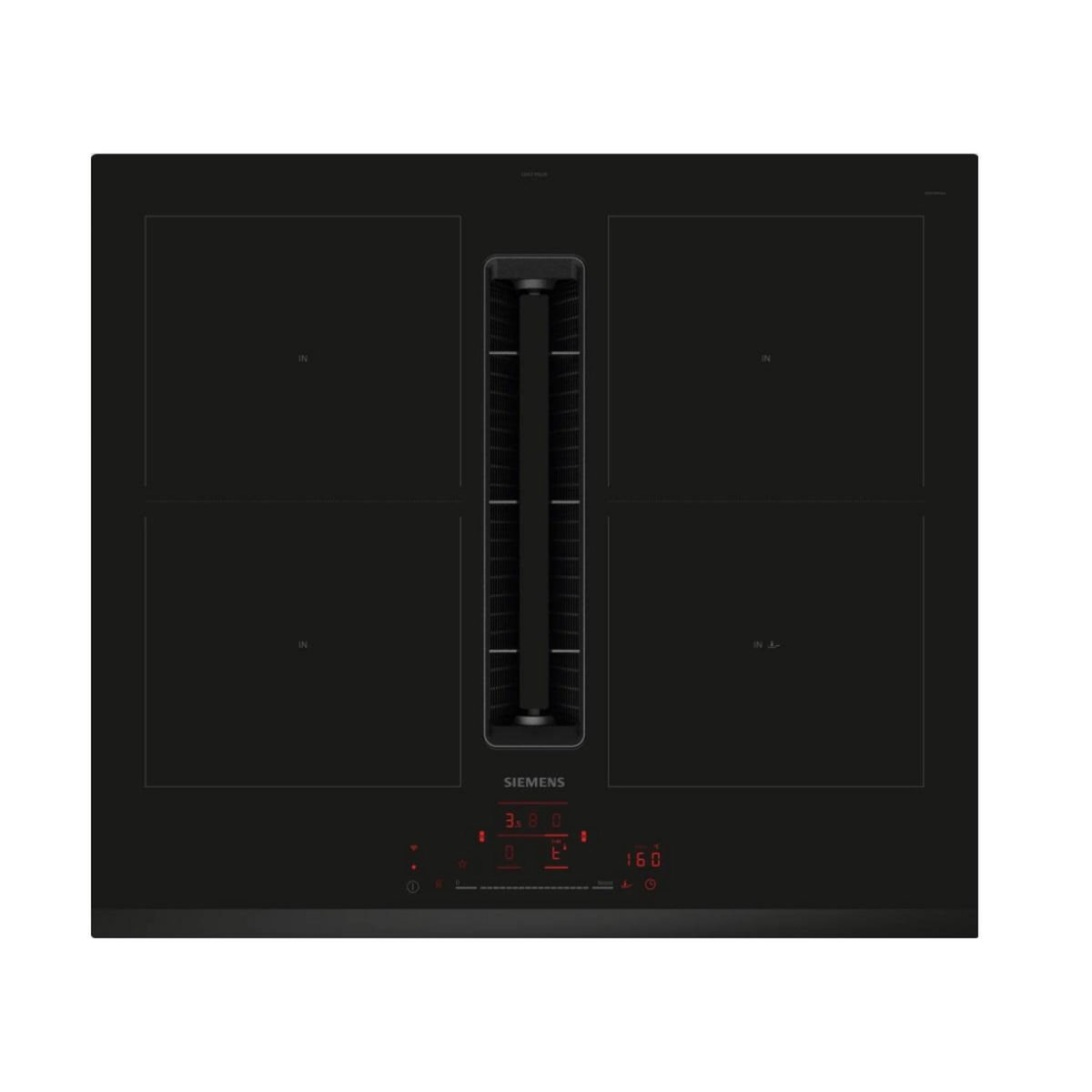 Siemens Table de cuisson aspirante induction 59cm 4 feux 7400w noir - ED631HQ26E
