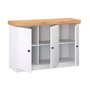 Voir la diapositive 2 : HomeStyle4U Commode moderne en bois massif avec finition blanche et chêne - 123 x 82 x 42 cm