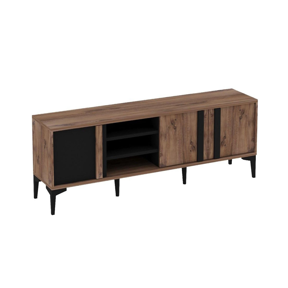 Habitat et Jardin Meuble TV en bois  Mengu  - 180 x 40 x 50 cm - Atlantique, Anthracite