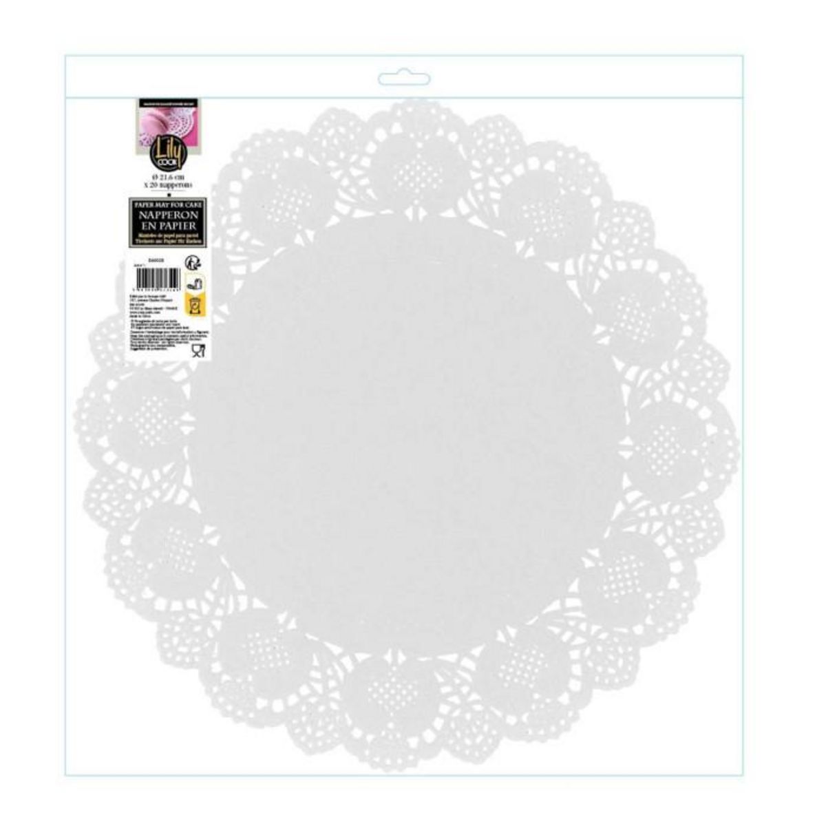 Paris Prix Lot de 20 Napperons  Lily Cook  21cm Blanc