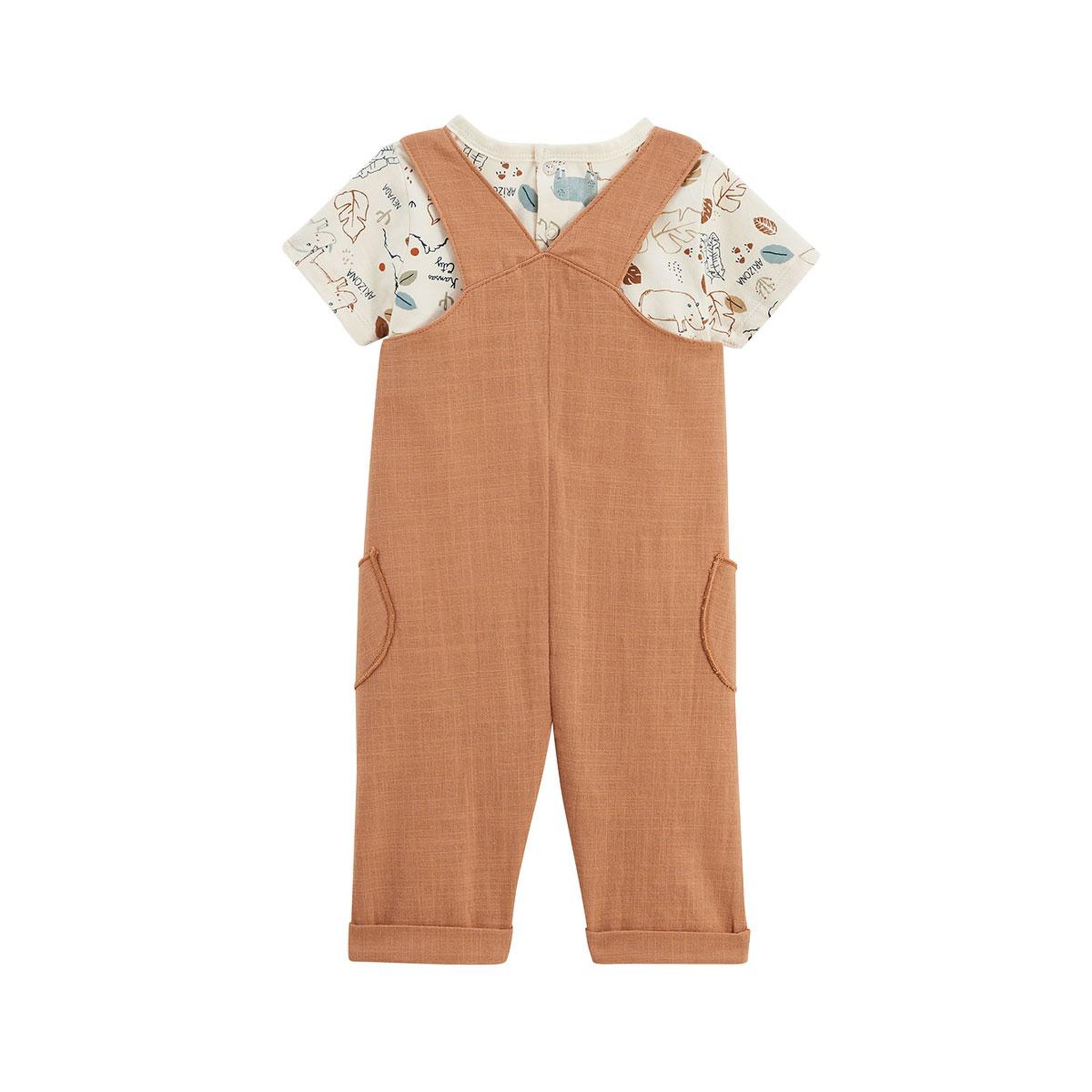 Voir la diapositive 2 : Petit Béguin Ensemble salopette bébé et t-shirt kansas city