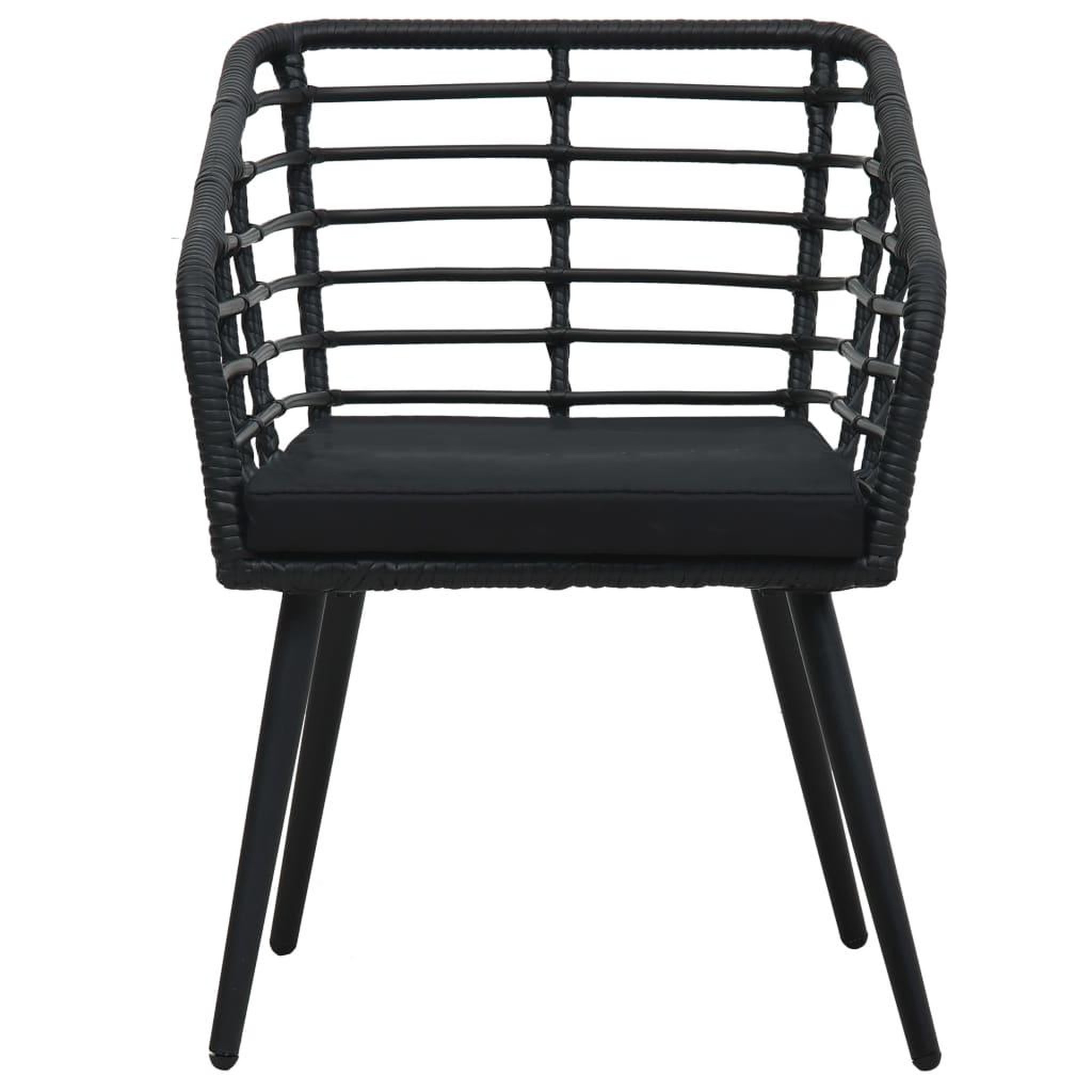 Voir la diapositive 3 : VIDAXL Chaises de jardin lot de 2 avec coussins Resine tressee Noir