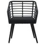 Voir la diapositive 3 : VIDAXL Chaises de jardin lot de 2 avec coussins Resine tressee Noir